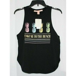 Rebellious One Women's Junior Take Me To The Beach Tank Top Various Sizes